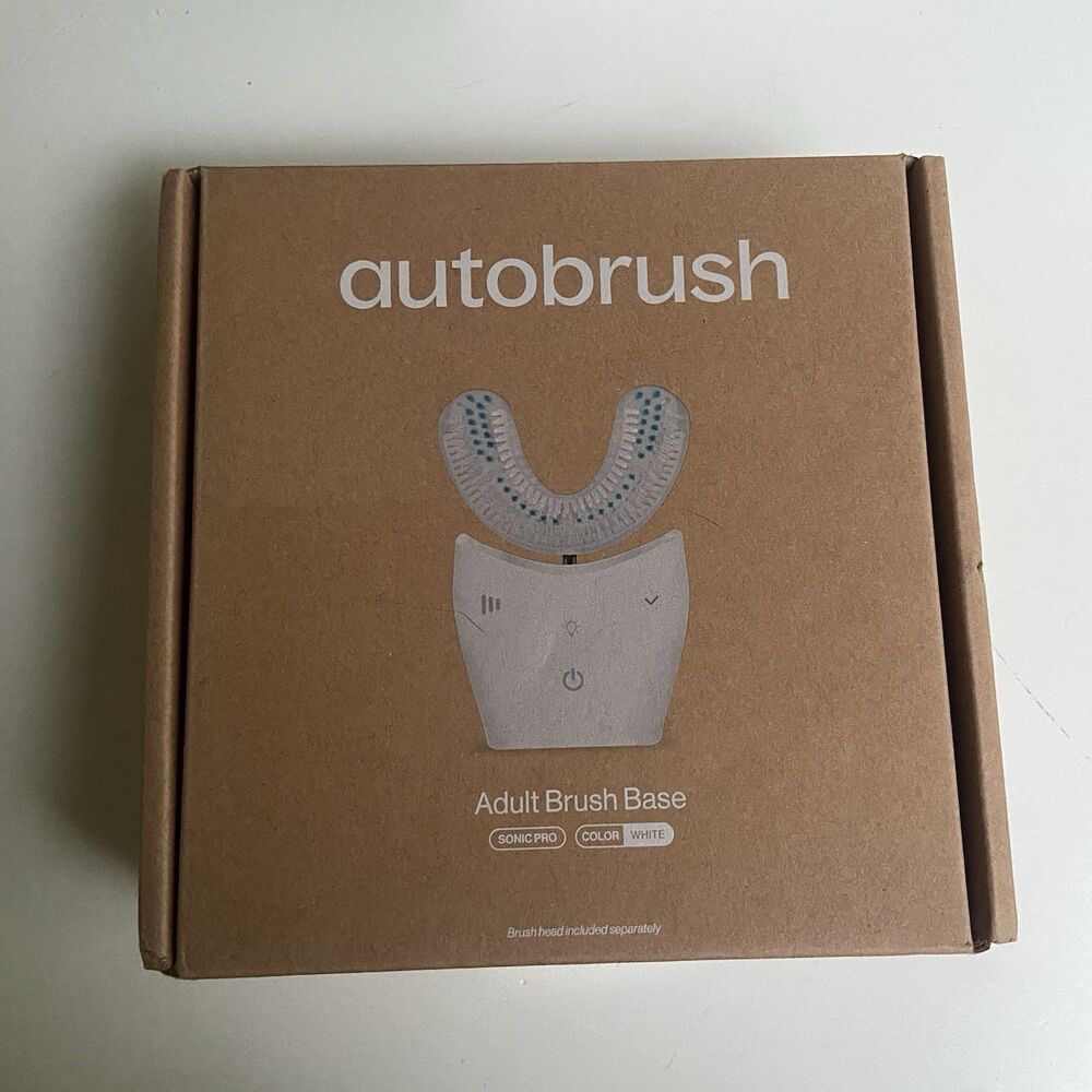 Autobrush Sonic Pro Adult Brush Base White Electric Toothbrush U-Shaped Dental
